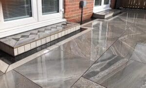 Porcelain patio grouted with Flowpoint