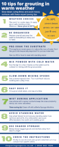 Grouting in warm weather infographic