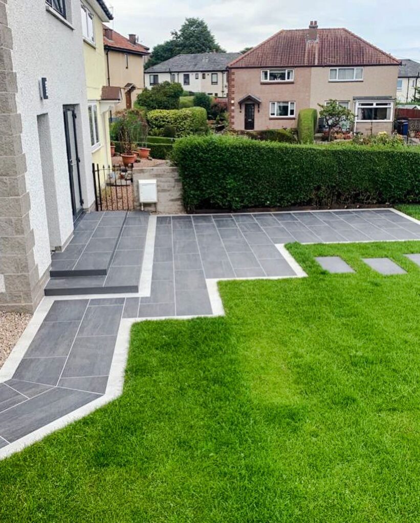 Dundee garden with porcelain paving