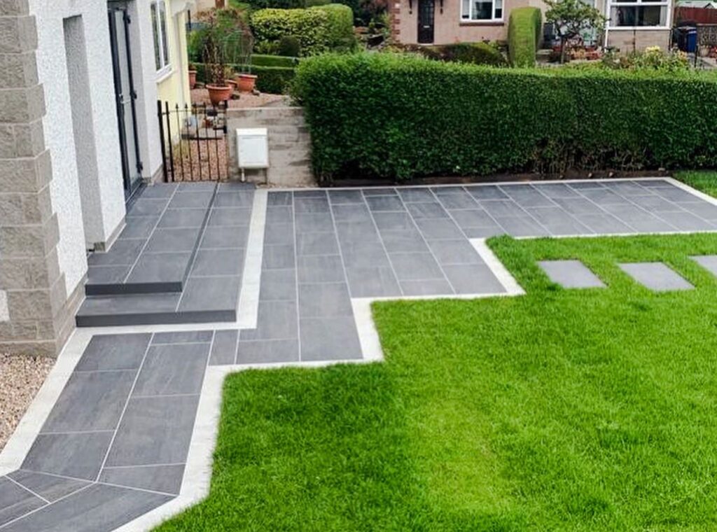 Dundee garden with porcelain paving